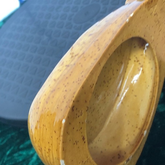 Vintage Maiden Spoon Rest Ceramic Green Gold Country Farmhouse Cottage Rustic - Picture 10 of 12